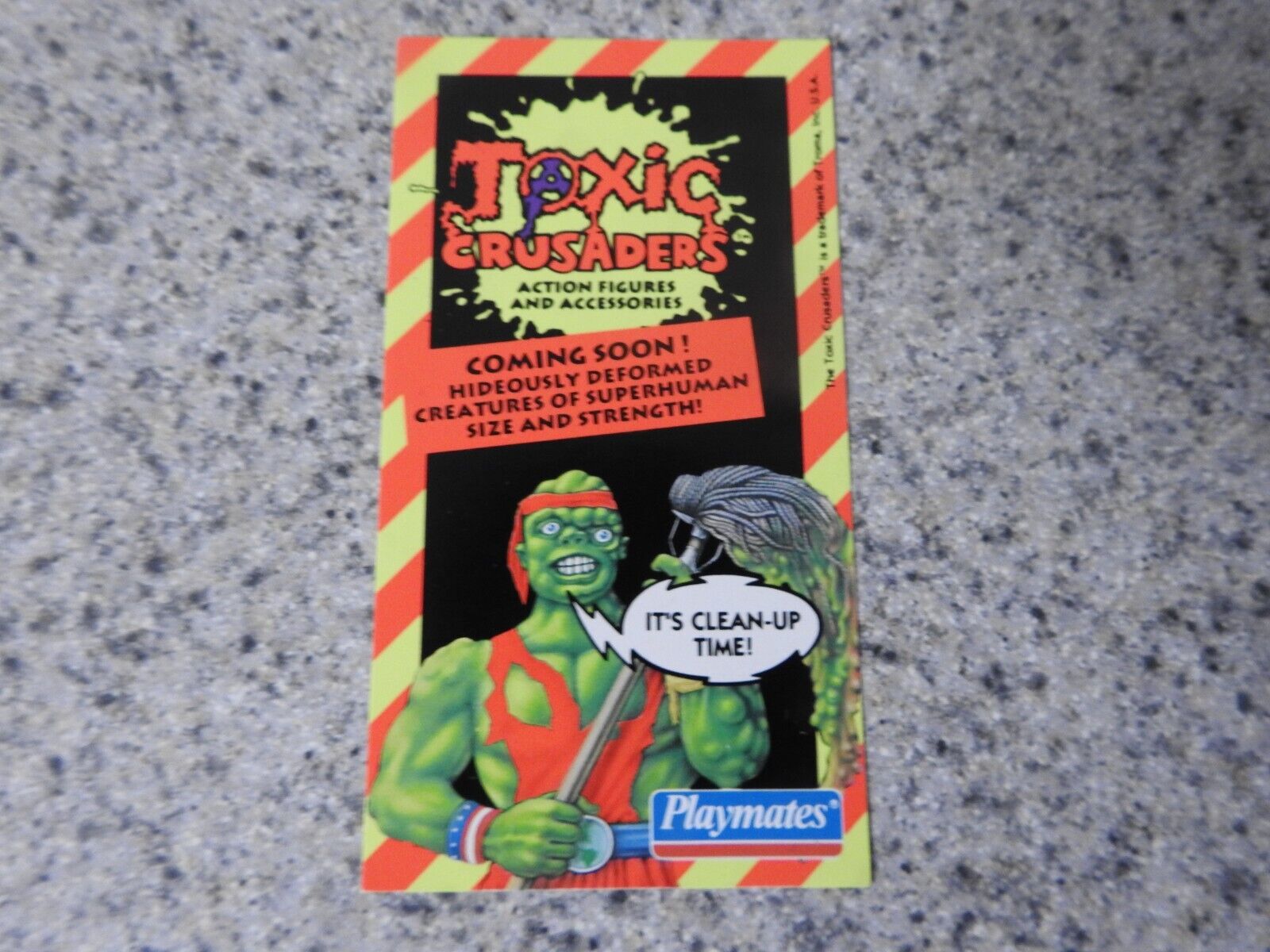 1991 Playmates TOXIC CRUSADERS bonus card/insert toyline coming soon promo RARE