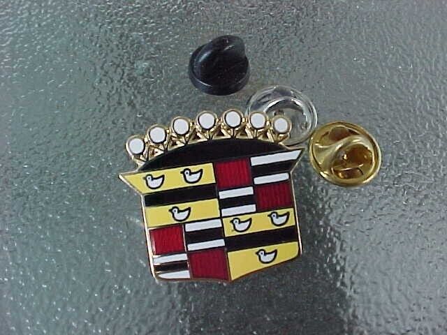 COLORFUL CADILLAC CREST HAT PIN W PIN STOPPERS NOS DISCONTINUED & LICENSED