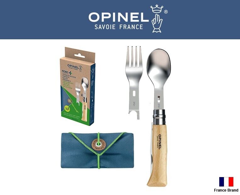 Opinel France Nomad Picnic+ Cutlery Complete Set with No.08 Folding Knife 002500