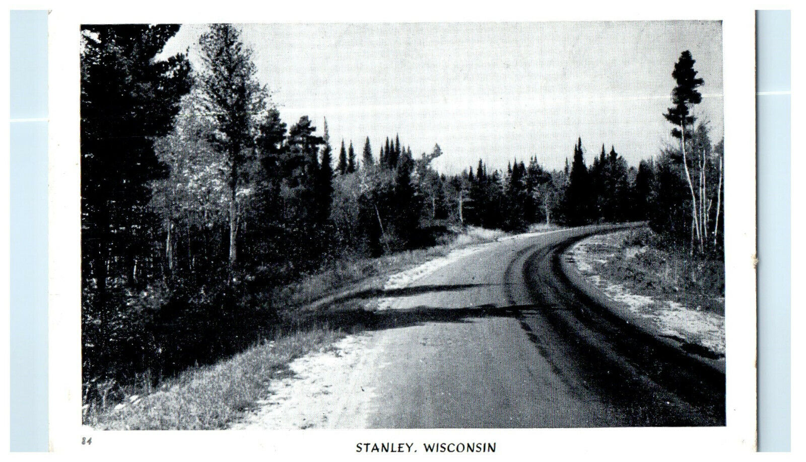 c1940s Trees and Road Scene, Stanley, Wisconsin WI Unposted Postcard