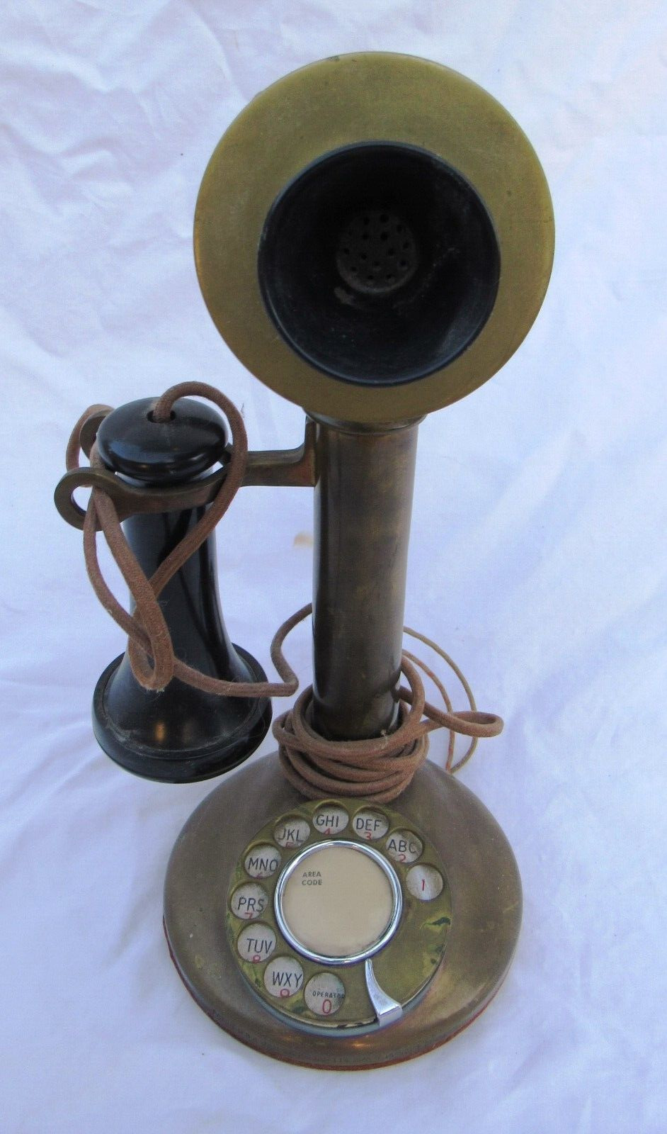 WONDERFUL BRASS 1910 AMERICAN BELL TELEPHONE CANDLESTICK