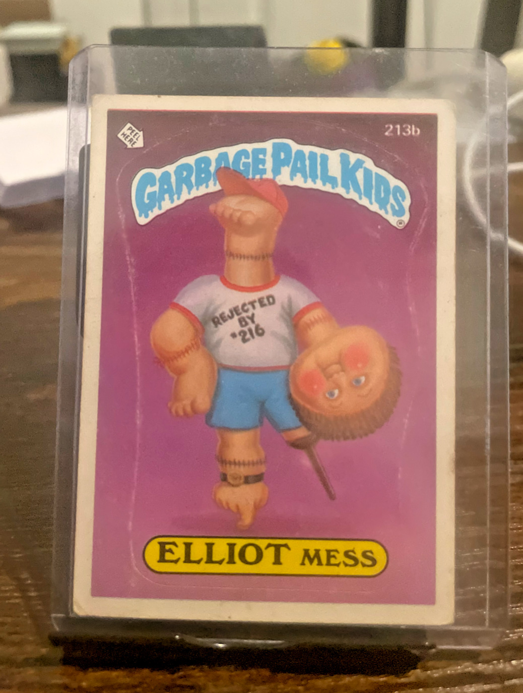 1986 Garbage Pail Kids 213b Elliot Mess Sticker W1 Vintage Rounded Corners