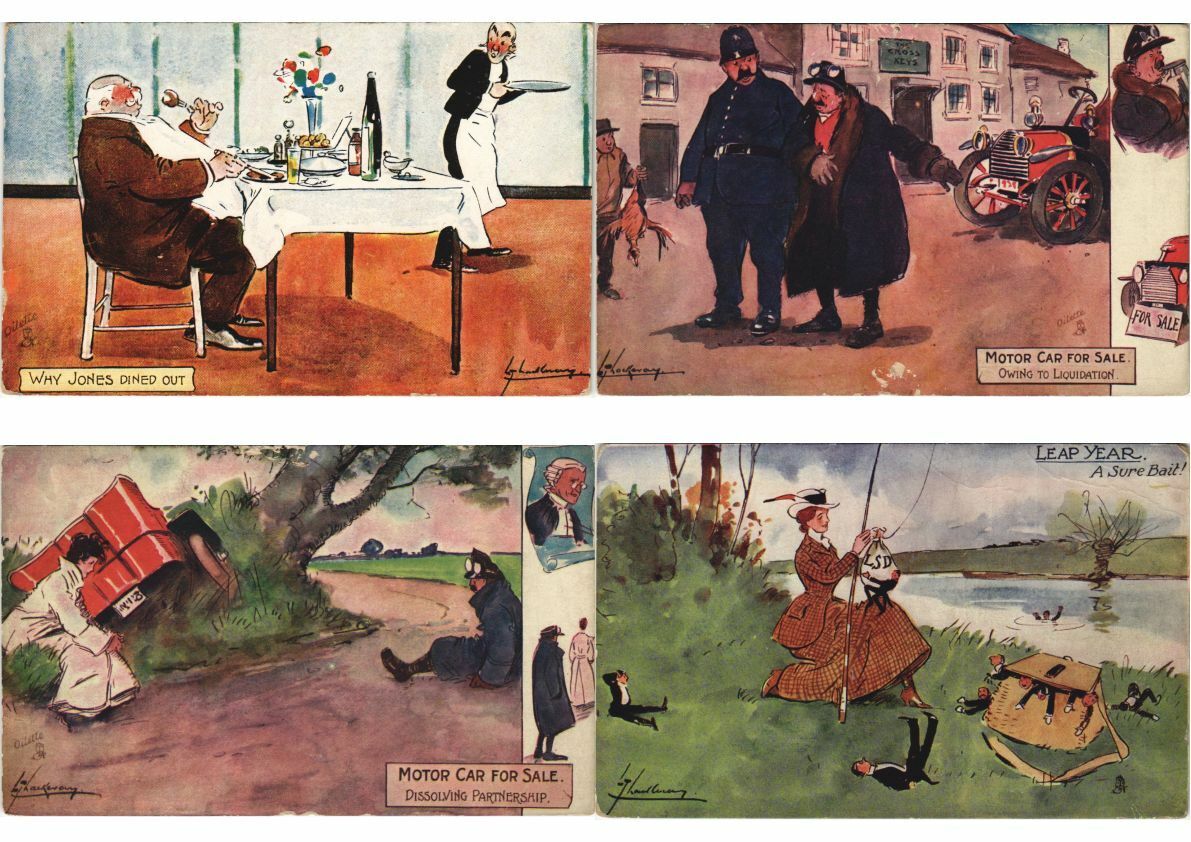 CPA THACKERAY LANCE, ARTIST SIGNED, HUMOR, PRE-1920M 33x Postcards (L3182)