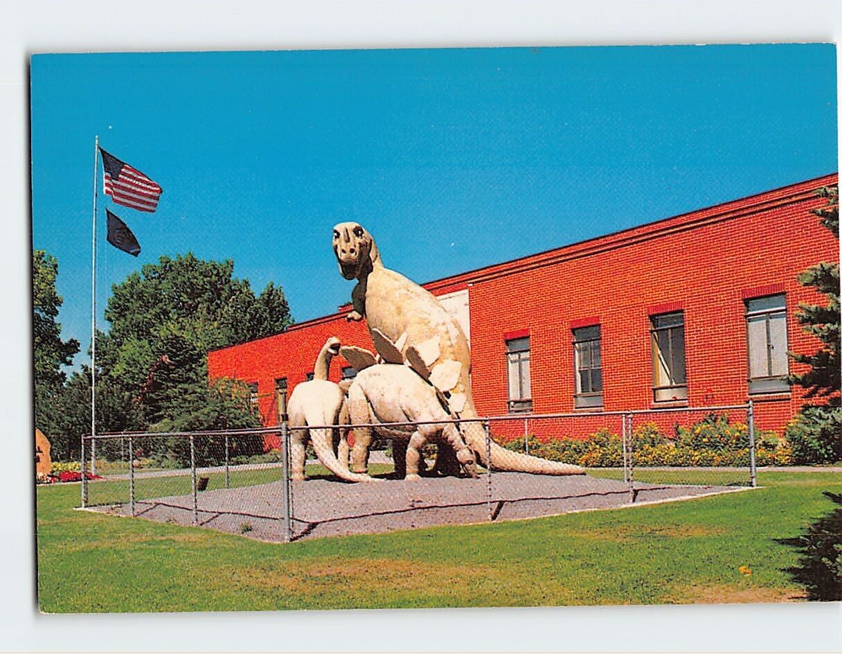 Postcard Dinosaur Group, Utah Field House Of Natural History, Vernal, Utah