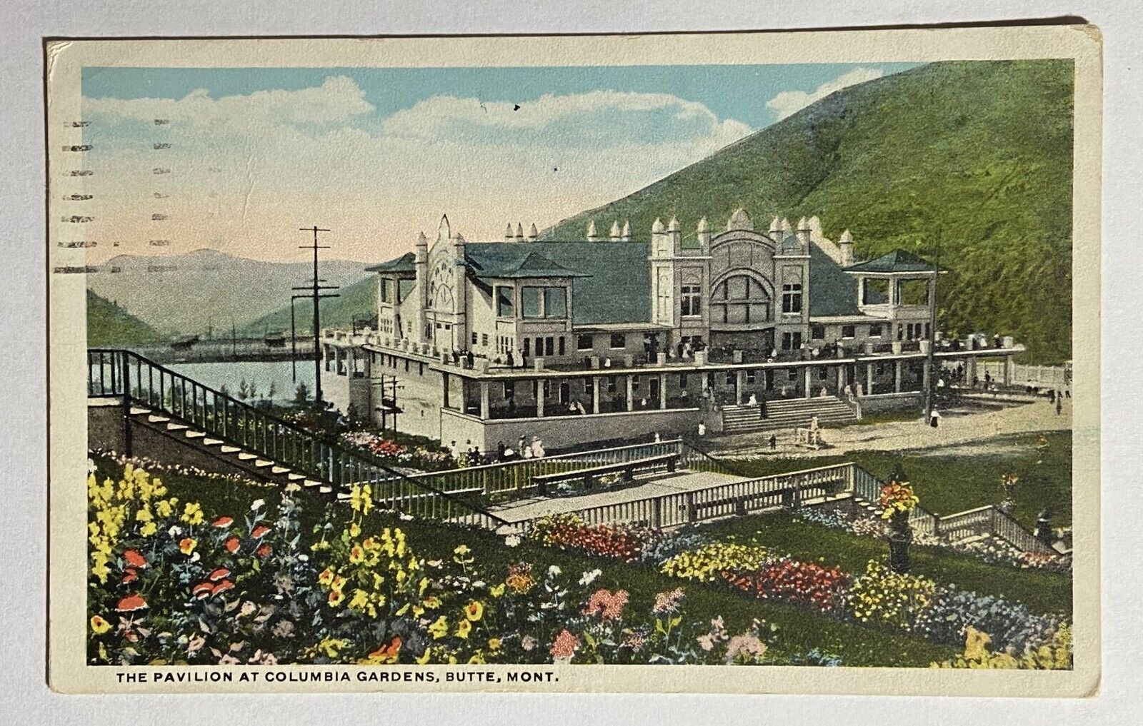 1921 Old Antique Picture Postcard The Pavilion at Columbia Gardens Butte Montana
