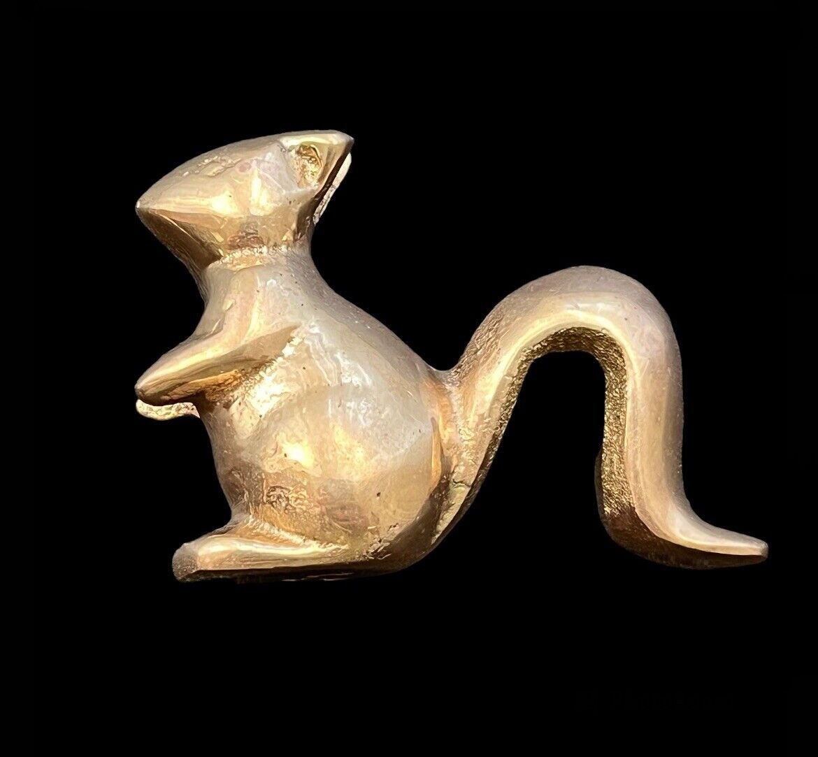 Vintage Brass Squirrel Statue