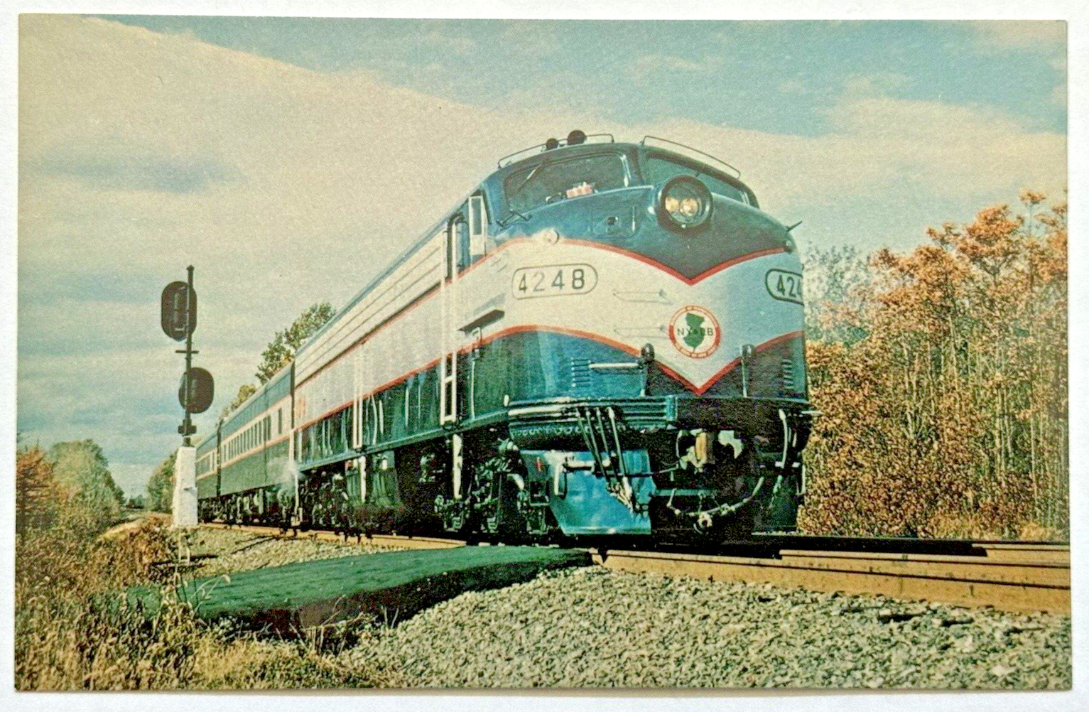 New Jersey DOT 4248 Diesel Locomotive Train NY & Long Branch Middletown Postcard