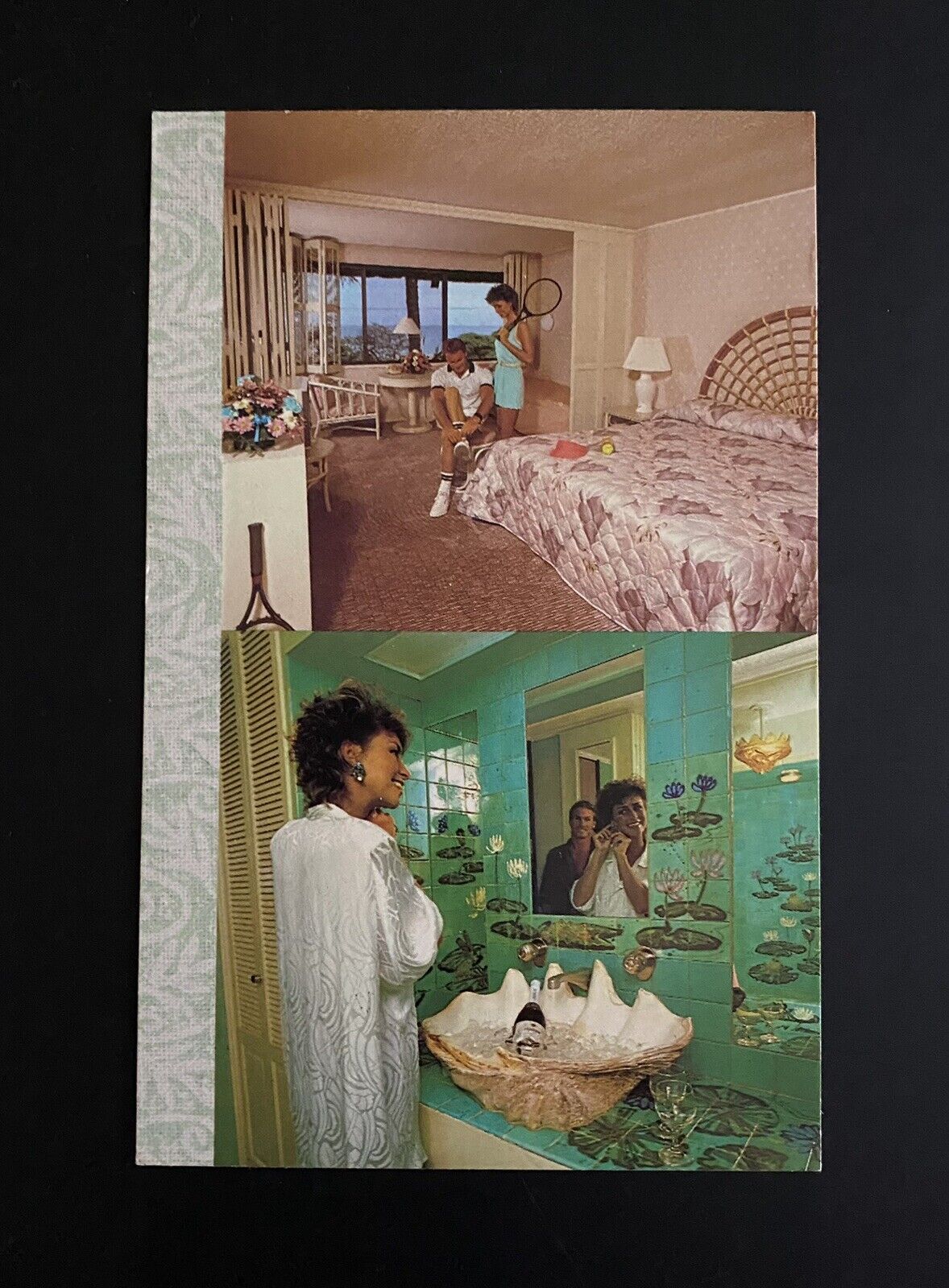 Coco Palms Resort Kauai Hawaii  Room Postcard w/Two Pictures Unused c. 1990 