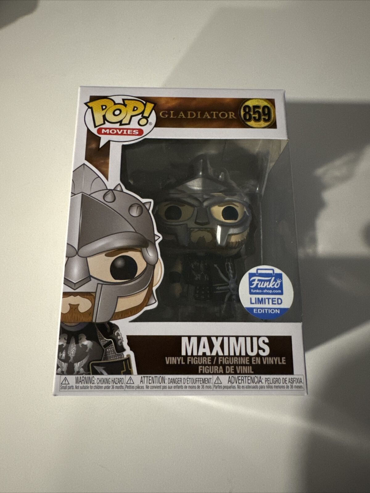 Funko Pop Movies: Maximus #859 (Gladiator) *Funko Exclusive* w/Pop Protector