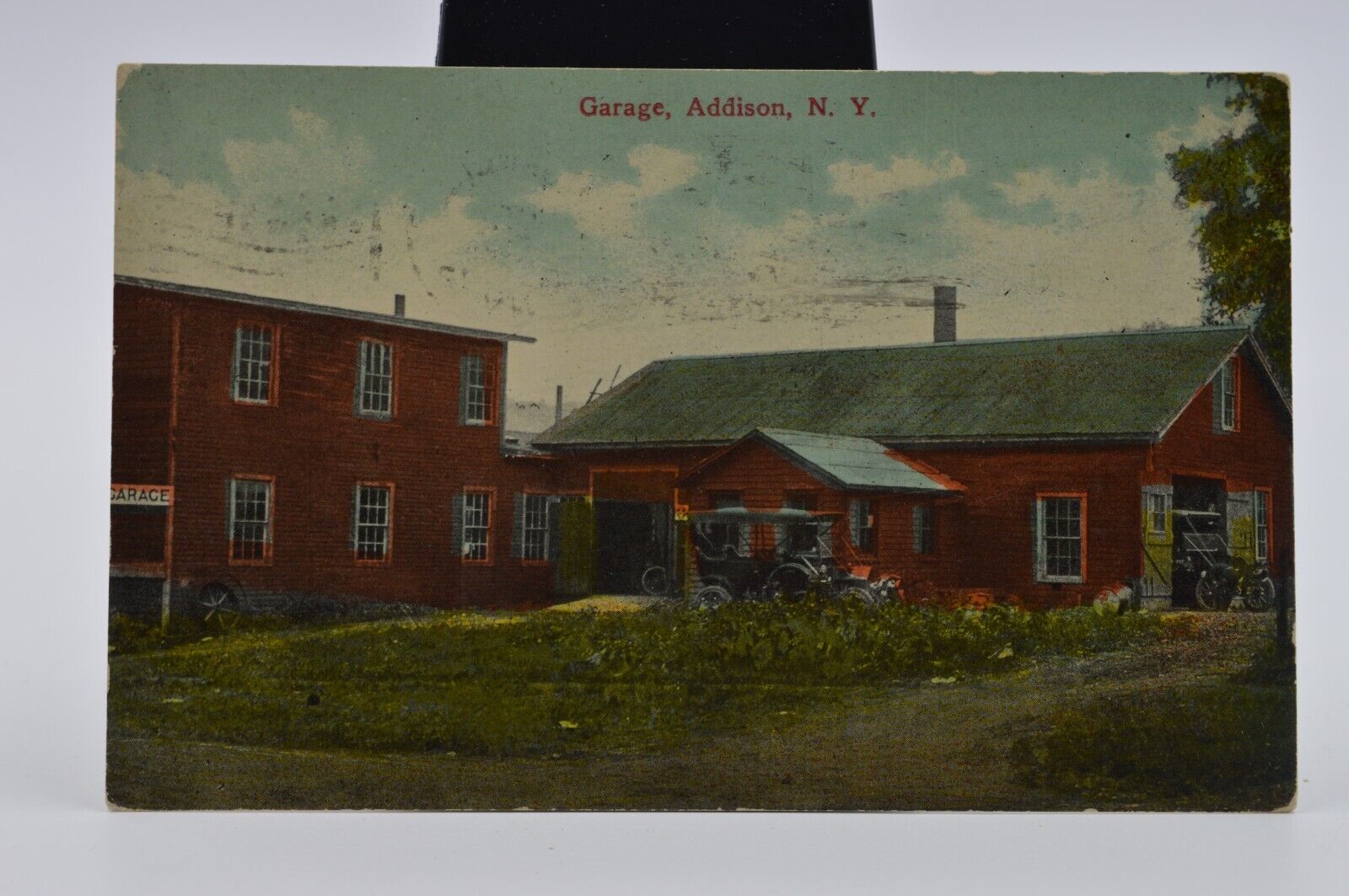 1912 - An Early View Of An Auto Garage, Addison, NY New York, Postcard