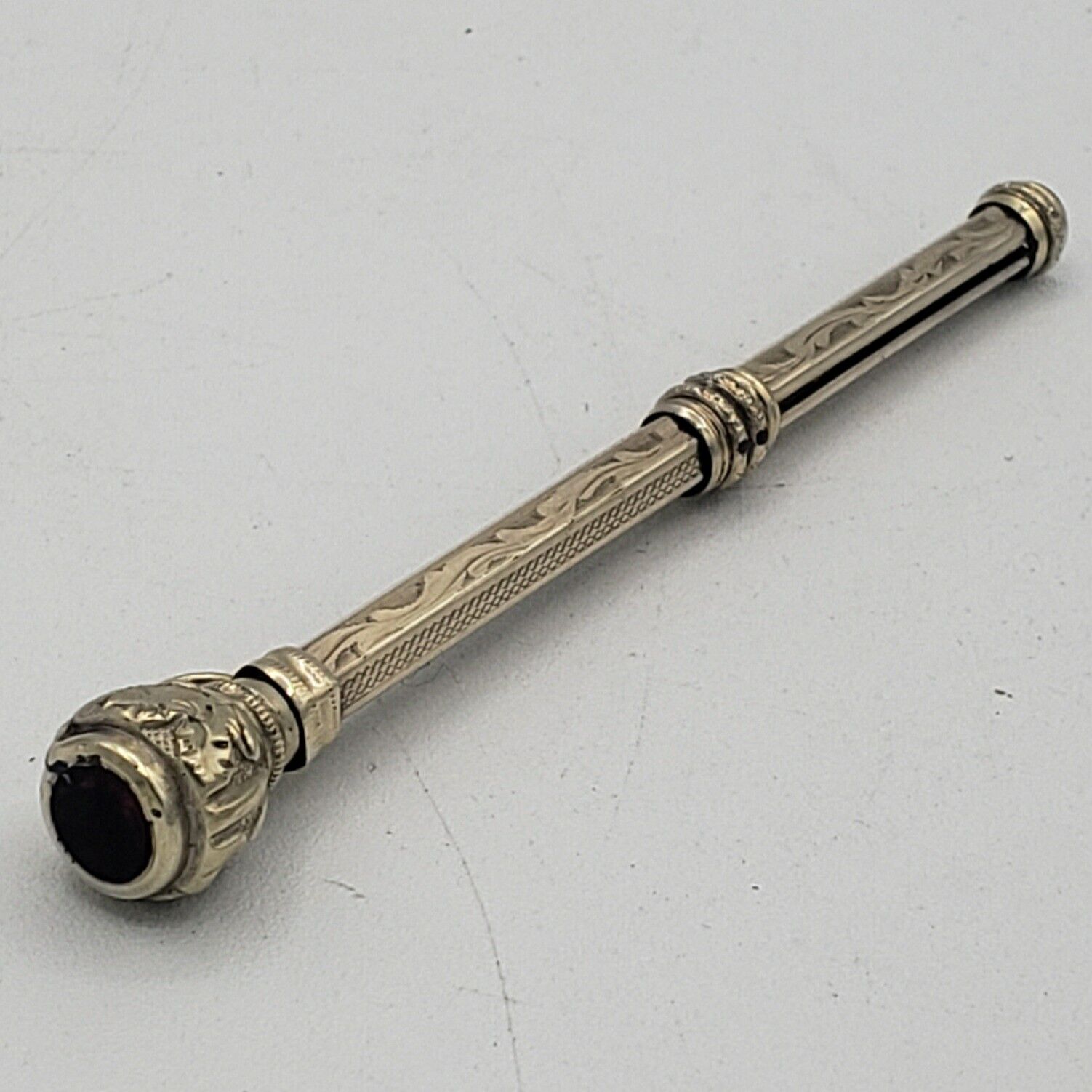 Victorian Retractable Pencil With Red Jewel End
