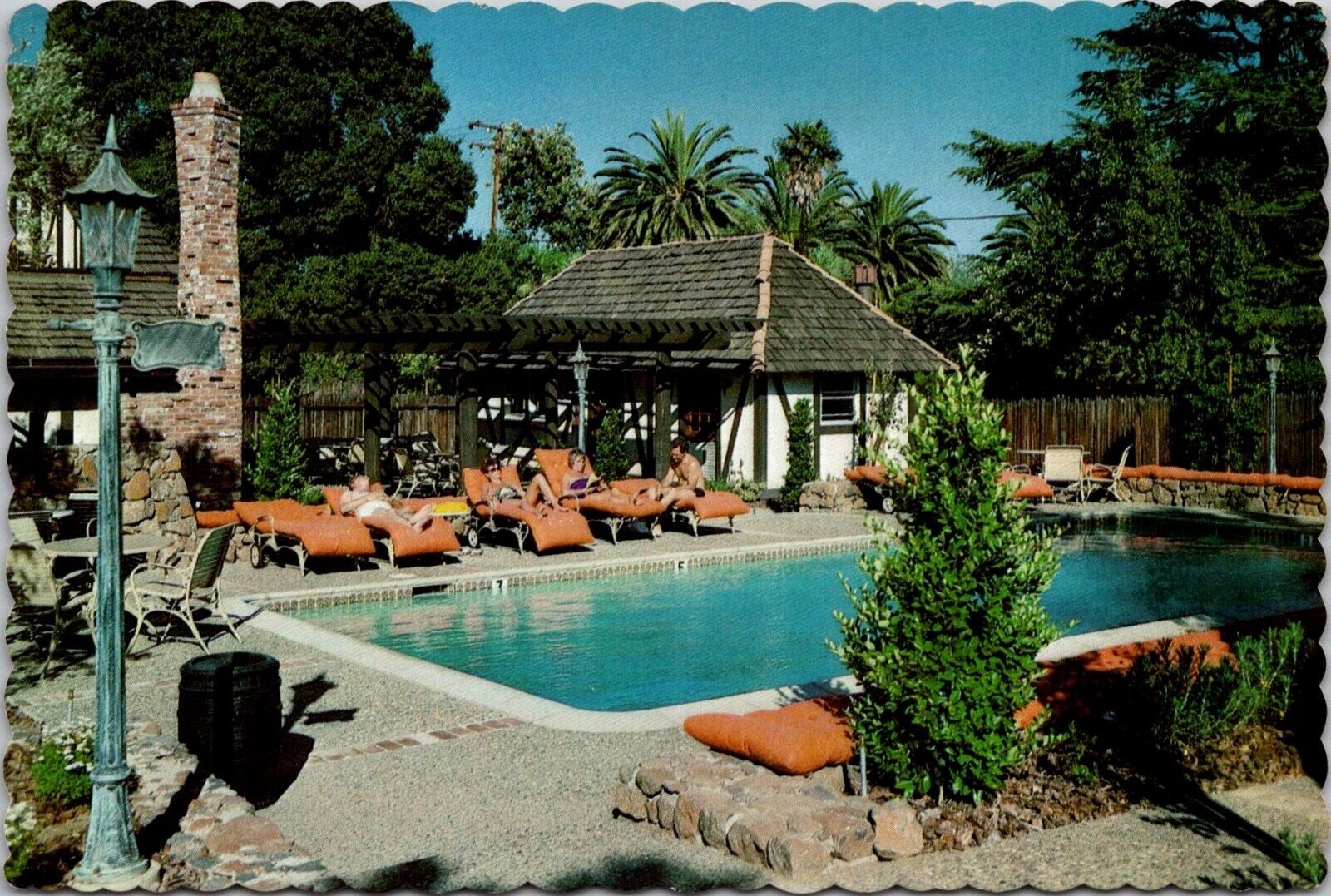 St Helena California Harvest Inn Hotel Swimming Pool Napa Valley Cont. Postcard