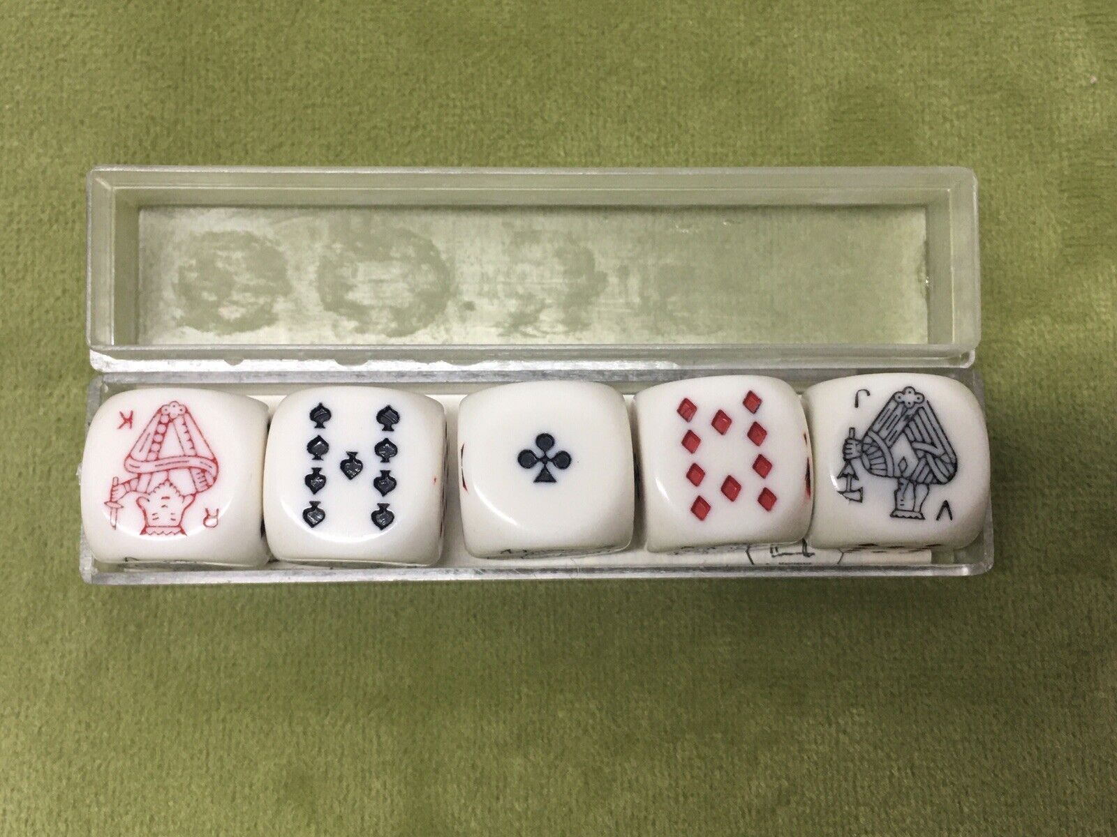 Vintage French Poker D'As Dice Game in Case, With Instructions/Rules