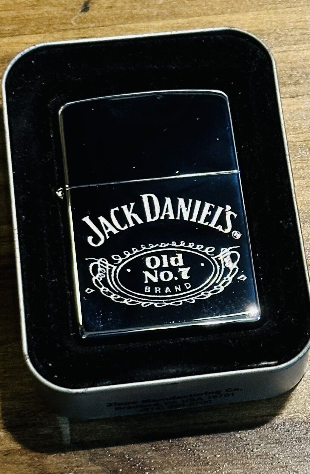 Vintage Jack Daniels Whiskey Zippo Lighter Old No. 7 Date 2003 Open Box