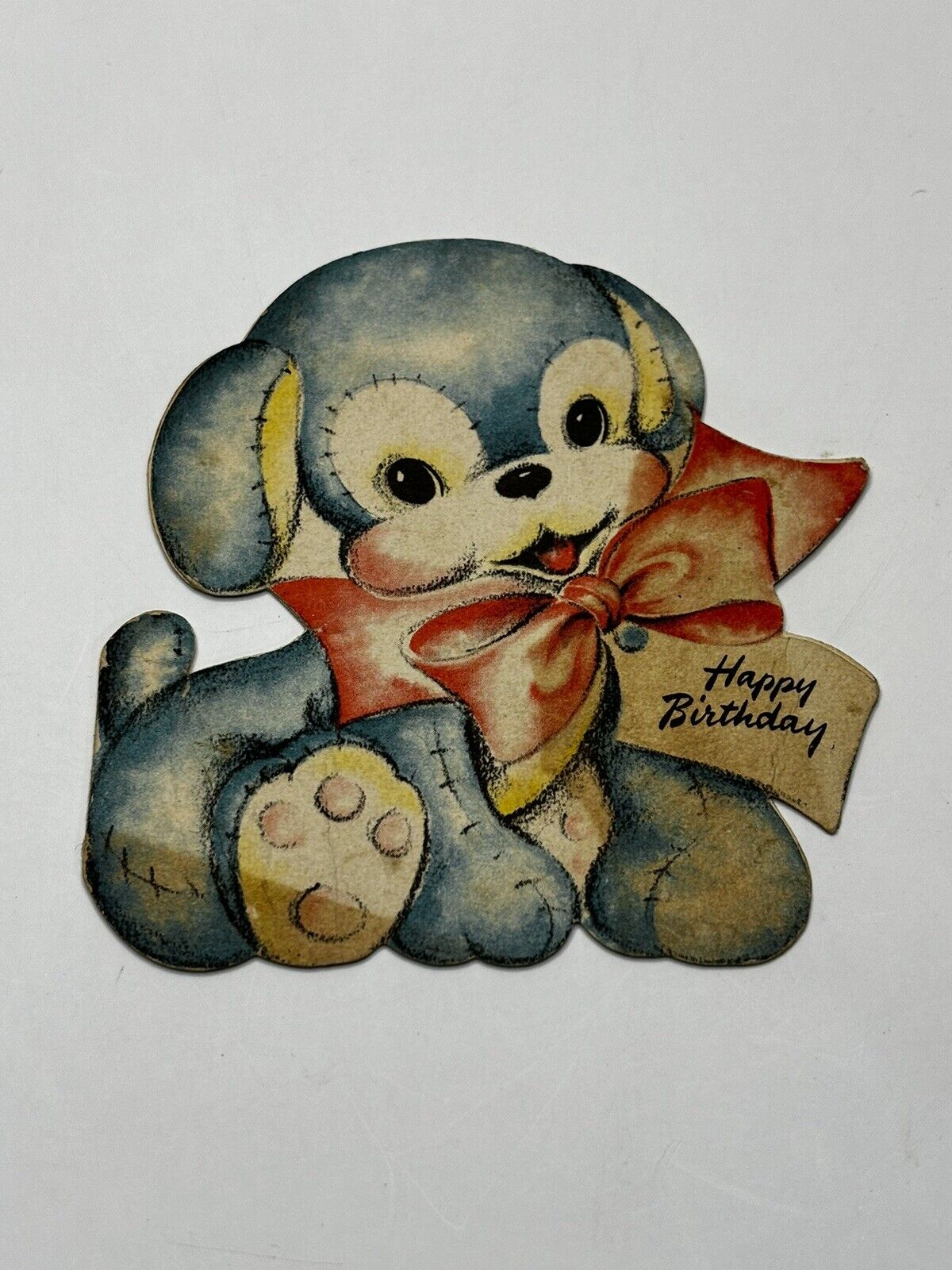 Antique Birthday Day Card | 1940s | Hall Brothers | Adorable Puppy