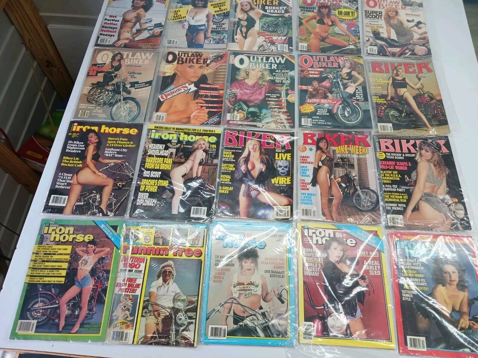 Lot Of 37 Vtg Outlaw Biker, Super Cycle,iron Horse & Biker Magazine 80s 90s