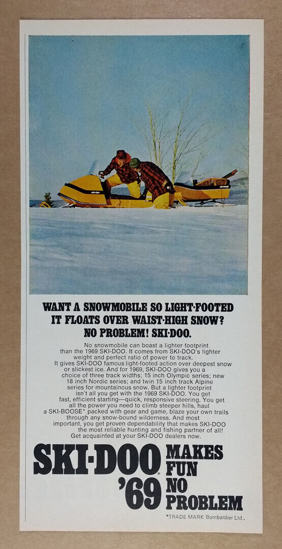 1969 Ski-Doo Snowmobile Ski-Boose vintage print Ad