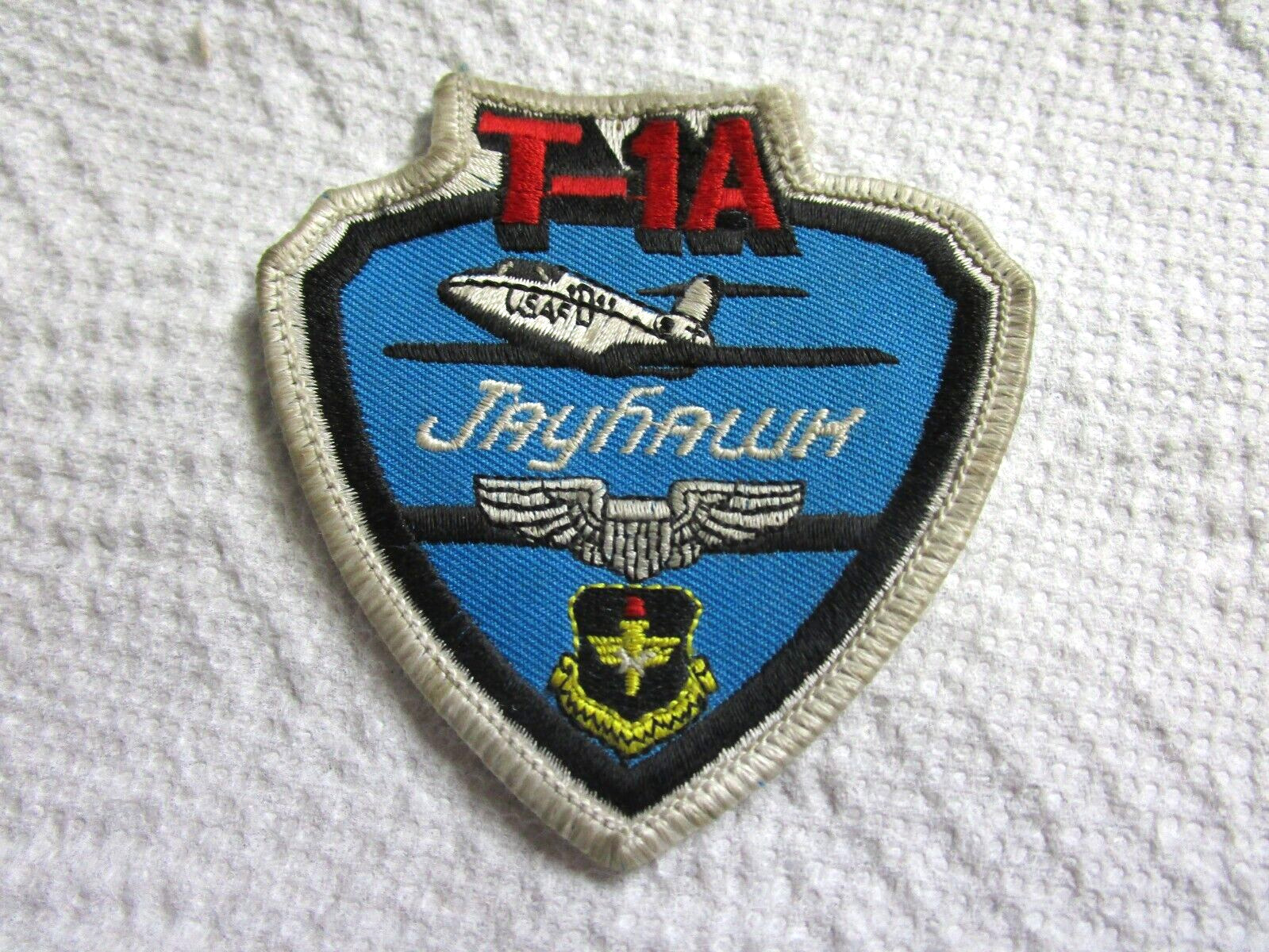 USAF T1-A Jayhawk Patch - with Wings and Shield Logo Under Jet  ( USED )