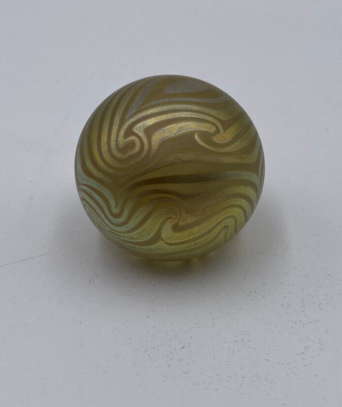 Vintage Iridescent Swirl Small Art Glass Paperweight