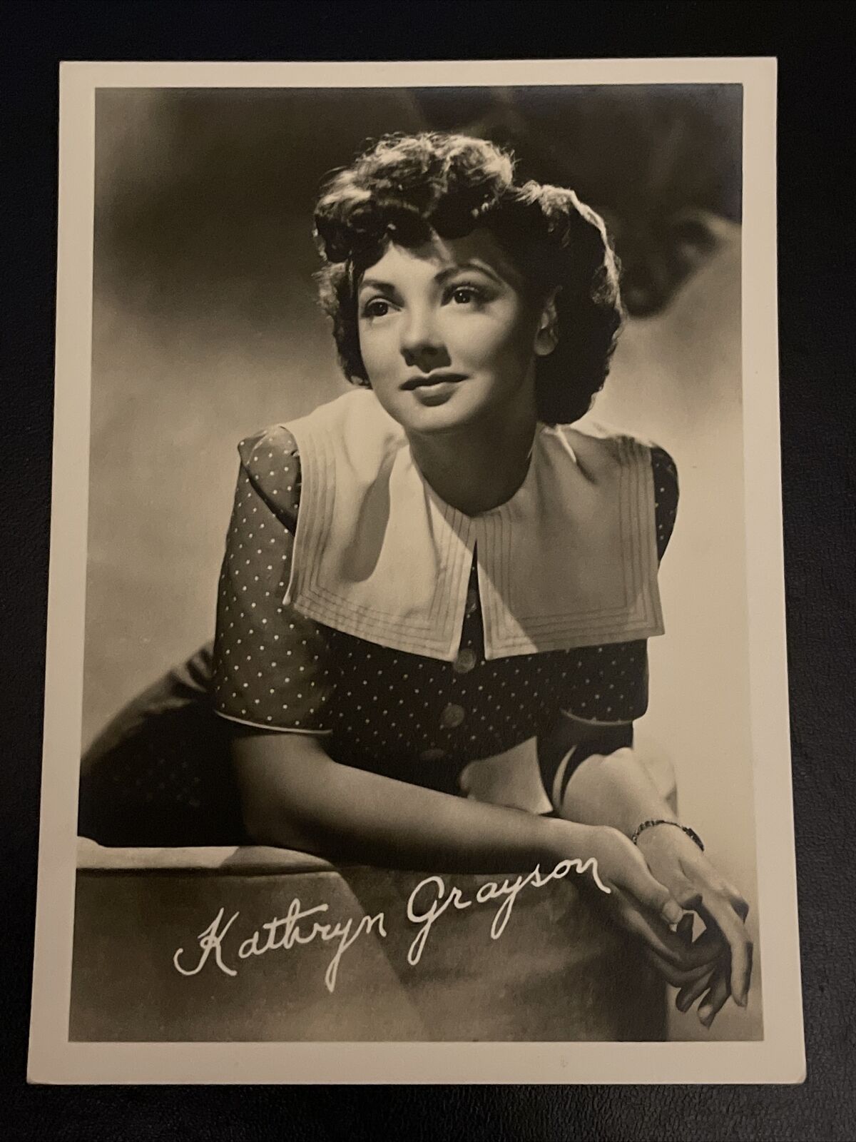 Kathryn Grayson Press Publicity Photo Card 5x8 Original  Printed Signature ~1940
