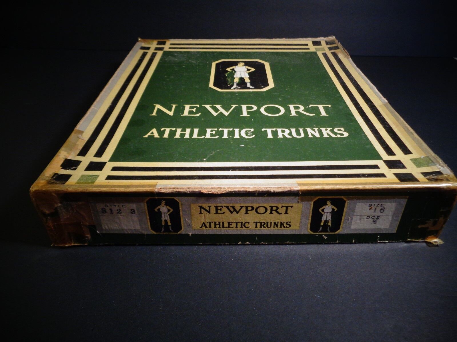 Vintage Antique RARE Newport Athletic Trunks Original Old Beat Up Box F1