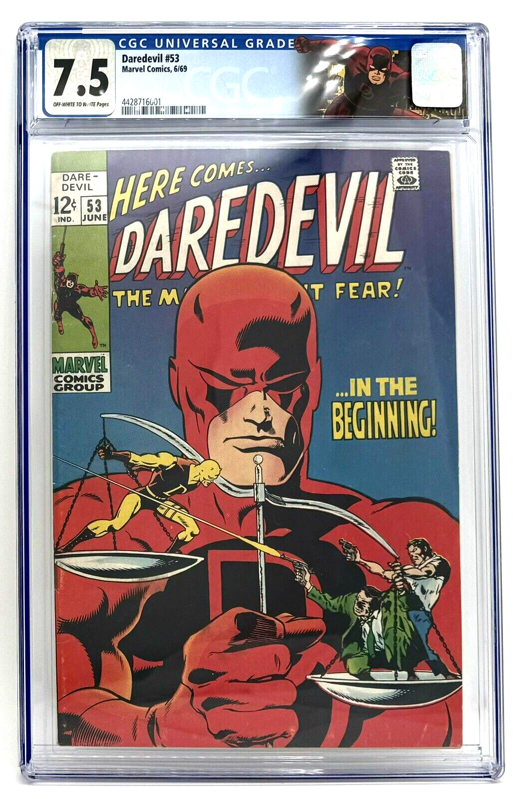 Daredevil #53, NEW SLAB Elegant Gene Colan cover, CGC - 7.5, Very Fine-