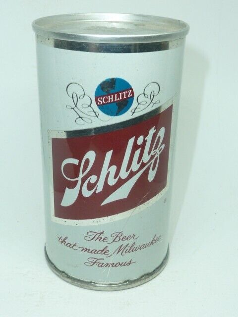 Empty Bottom Opened 12oz Schlitz Beer Flat Top W/. Vanity Lid