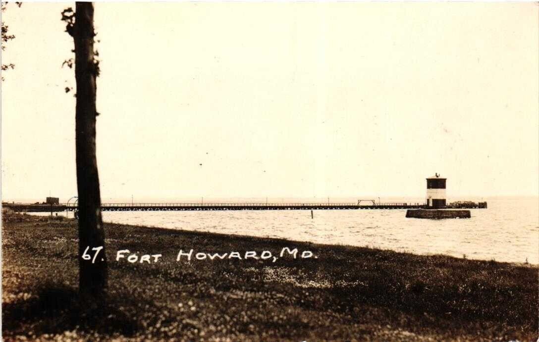 Vintage REAL PHOTO POST CARD RPPC* Fort Howard, MD ca 1926-40s* (F)