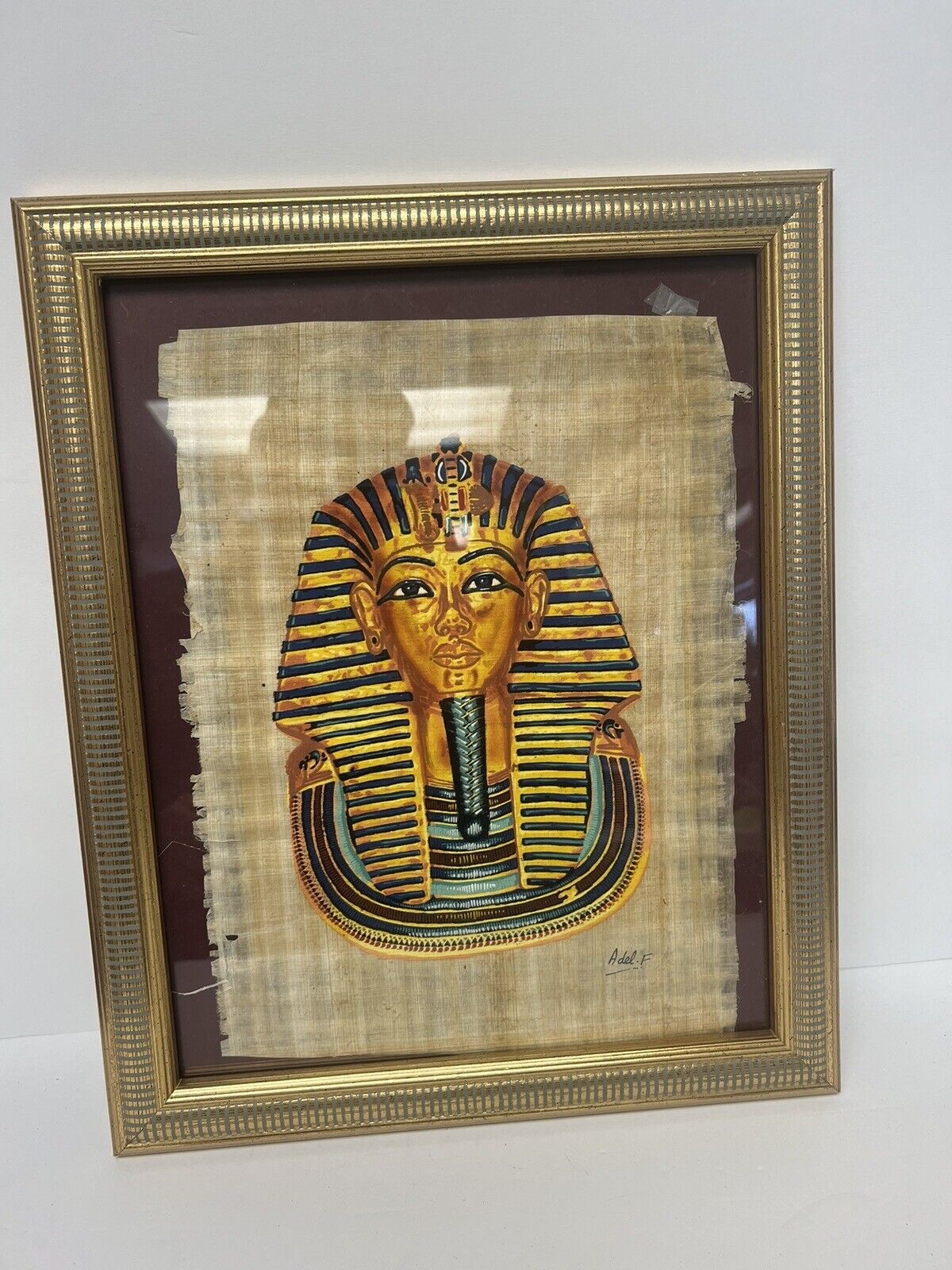 Papyrus Gallery Papyrus Plant Painting Art, Framed, King Tut, Signed