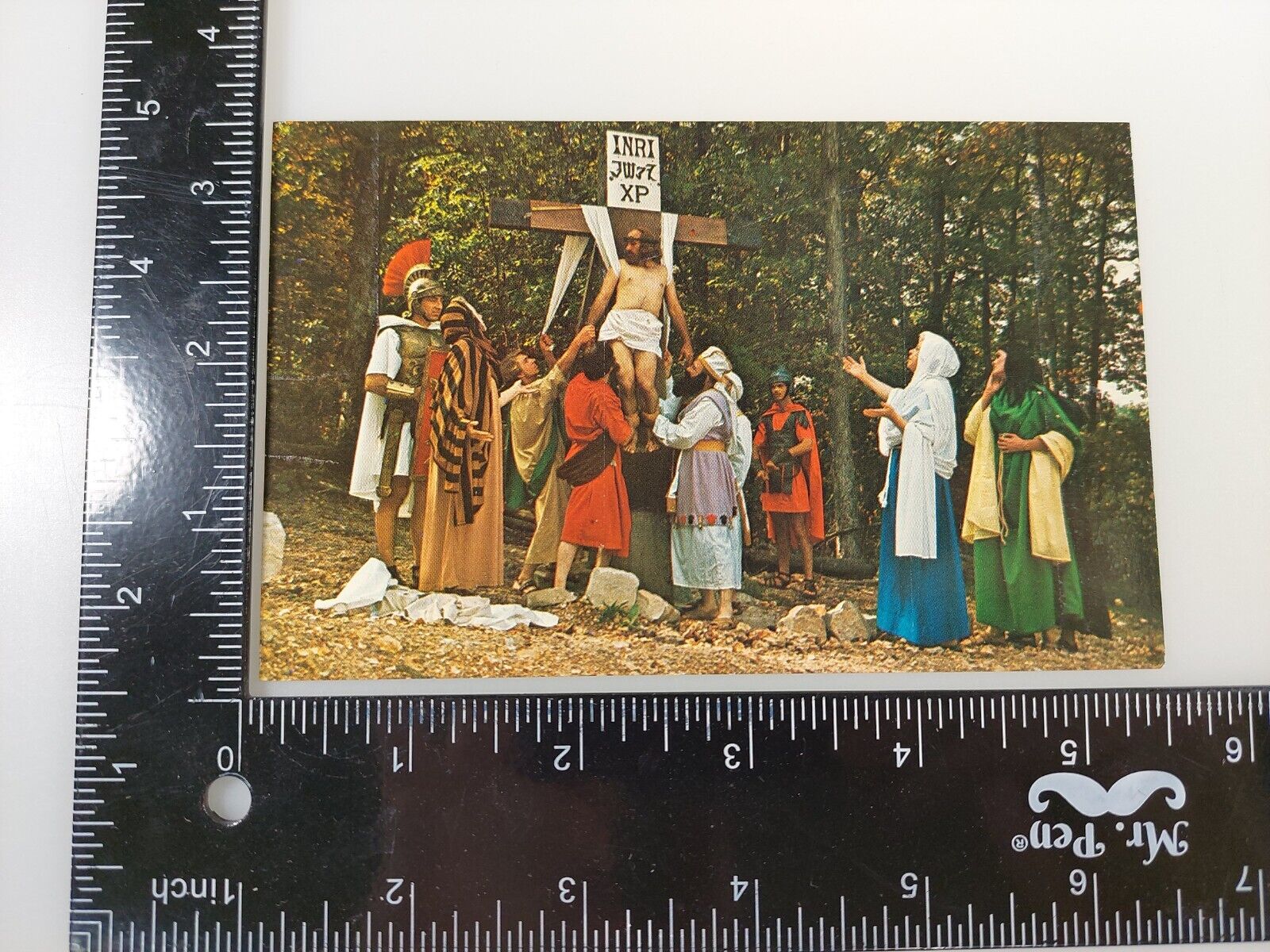 Lowering Jesus from Cross, Great Passion Play Eureka Springs AR Postcard D57