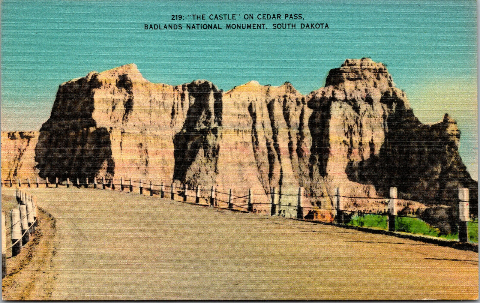 Vtg The Castle Cedar Pass Badlands National Monument South Dakota SD Postcard