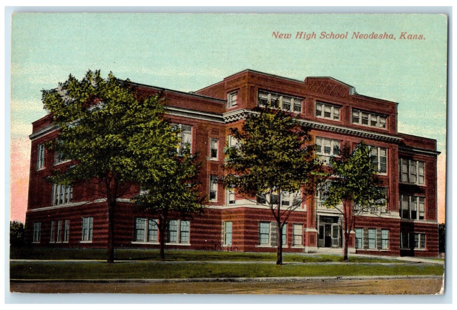 c1910\'s New High School Building Neodesha Kansas KS Unposted Antique Postcard