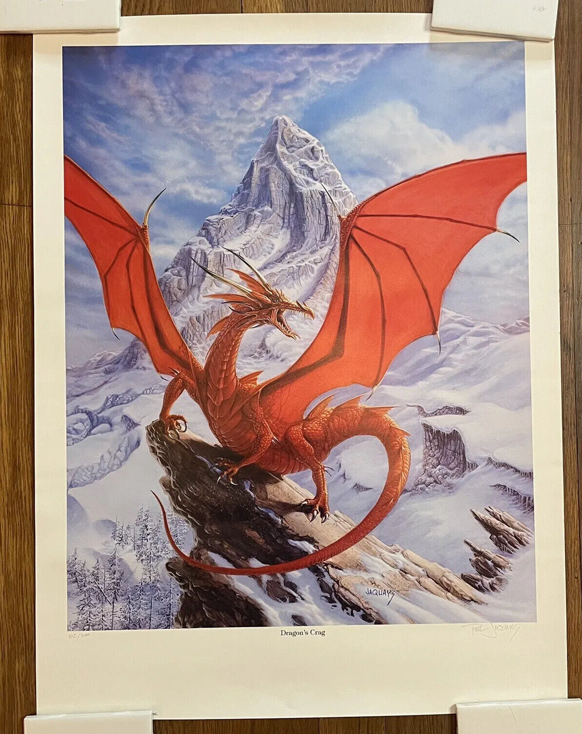 Vintage 1994 Paul Jannell Jaquays Dragon’s Crag Print Numbered Signed 102/500