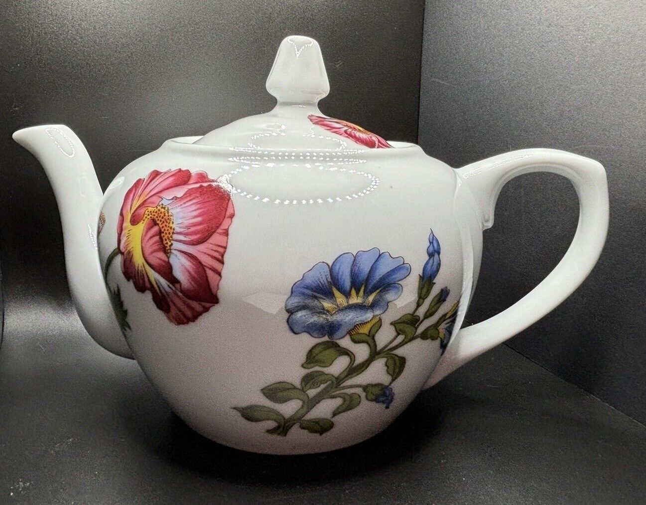 Vintage BIA Cordon Bleu Teapot  Floral with Butterflies 