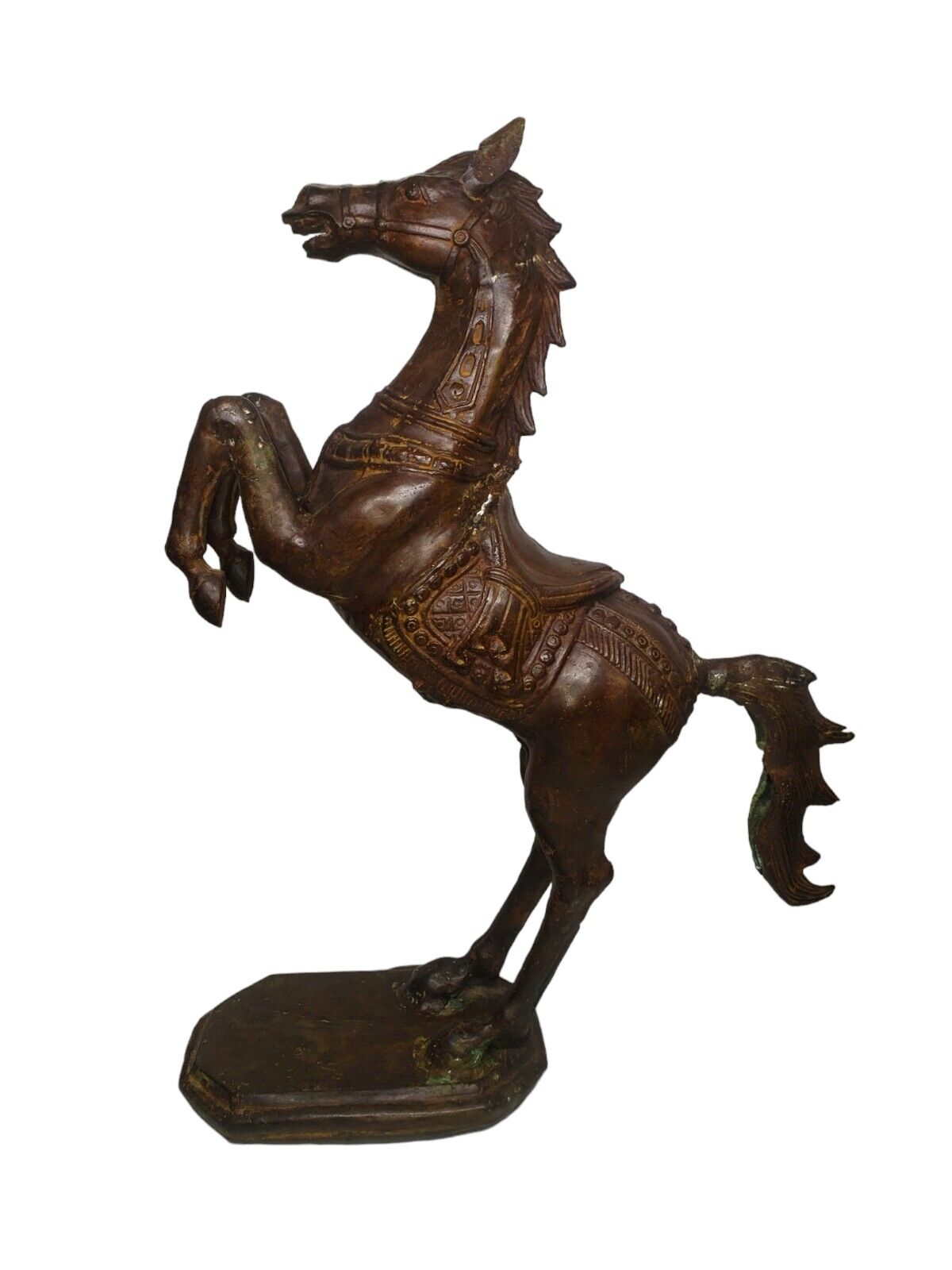 Vintage Bronze Rearing Horse Statue Large Horse Sculpture 23\