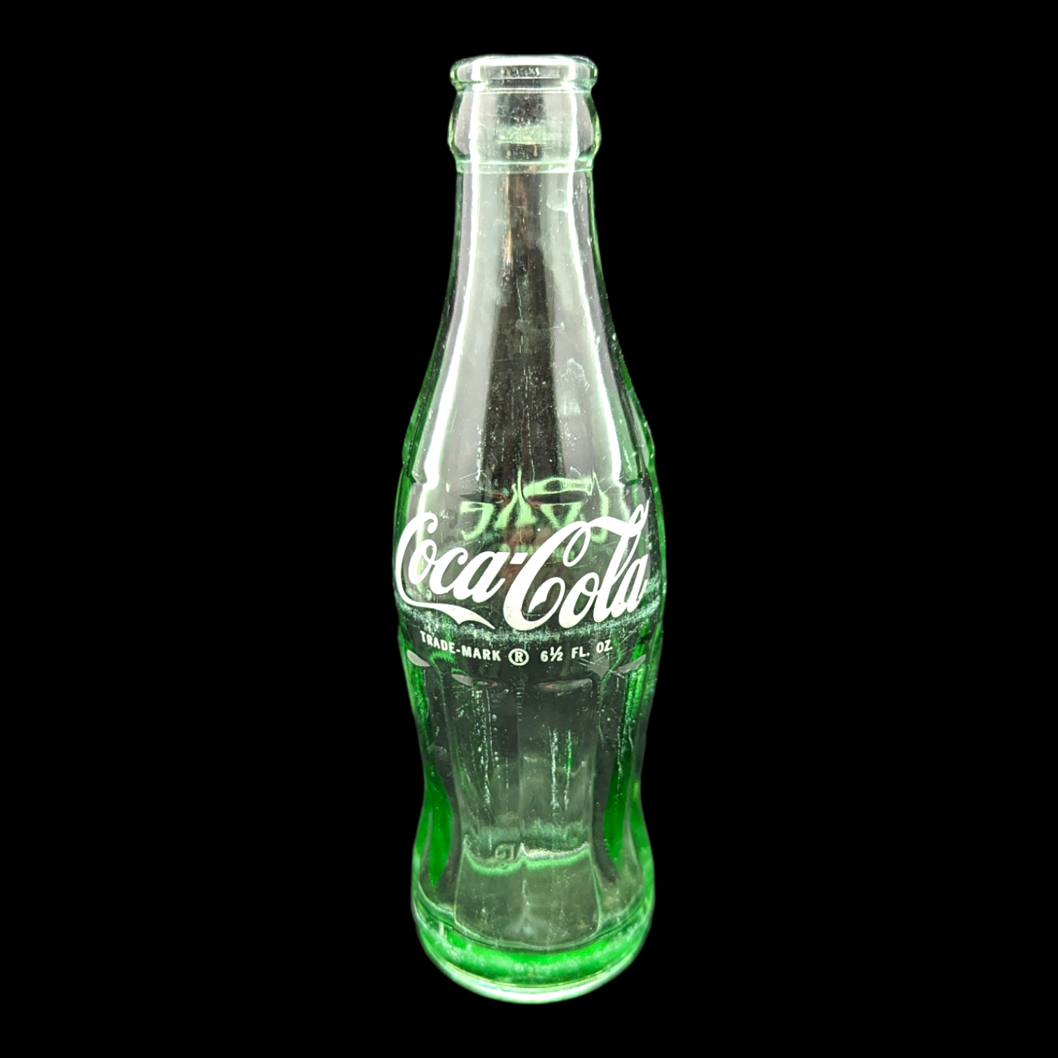 Vintage 1963 Coca Cola STAMPED L 6.5oz Hobbleskirt Contour Bottle 63-01 No City