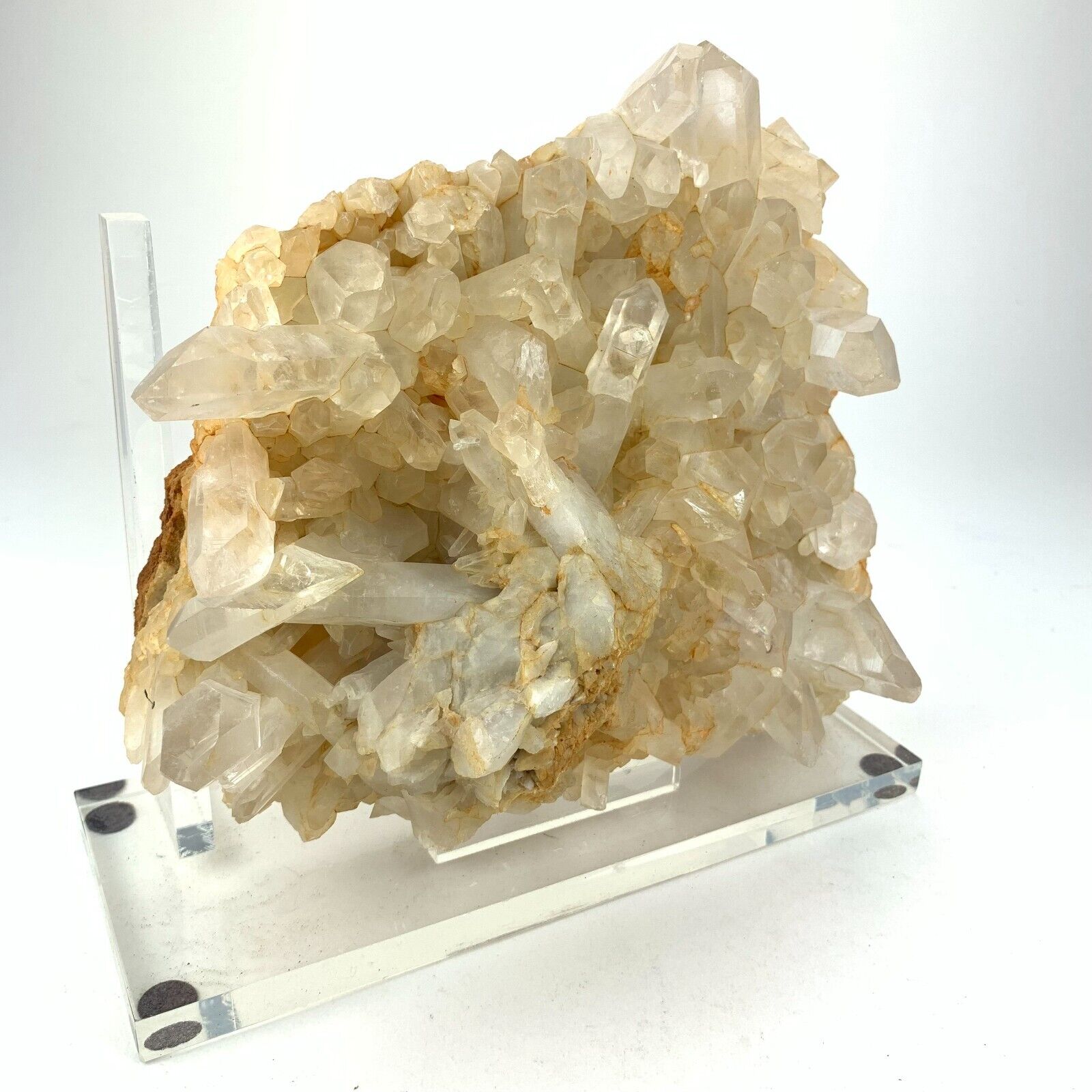 Large 6LB+ Natural Quartz Crystal Cluster Specimen w/Acrylic stand