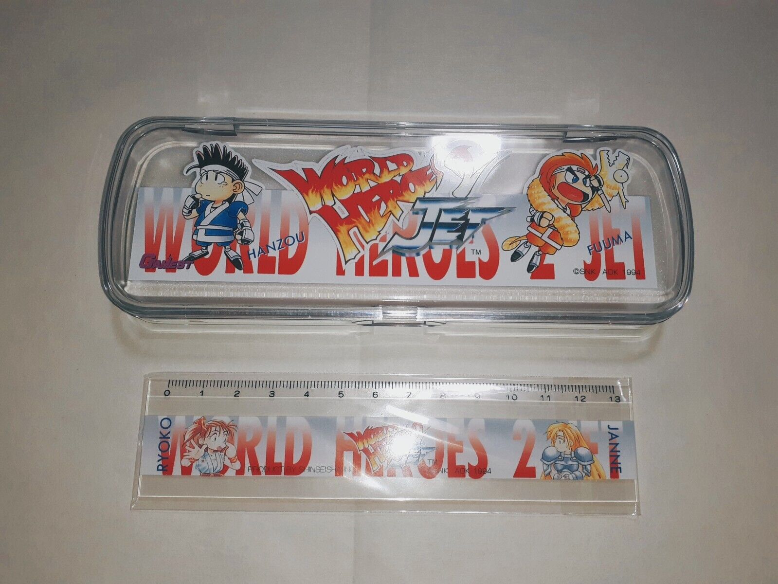 SNK World Heroes pencil case ruler retro rare Japan goods hobby z