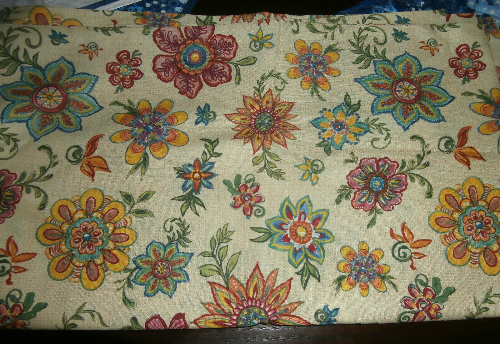 Lovely Vintage Legacy Studio IKAT Floral Unused Fabric 72 x 43  Two Yards