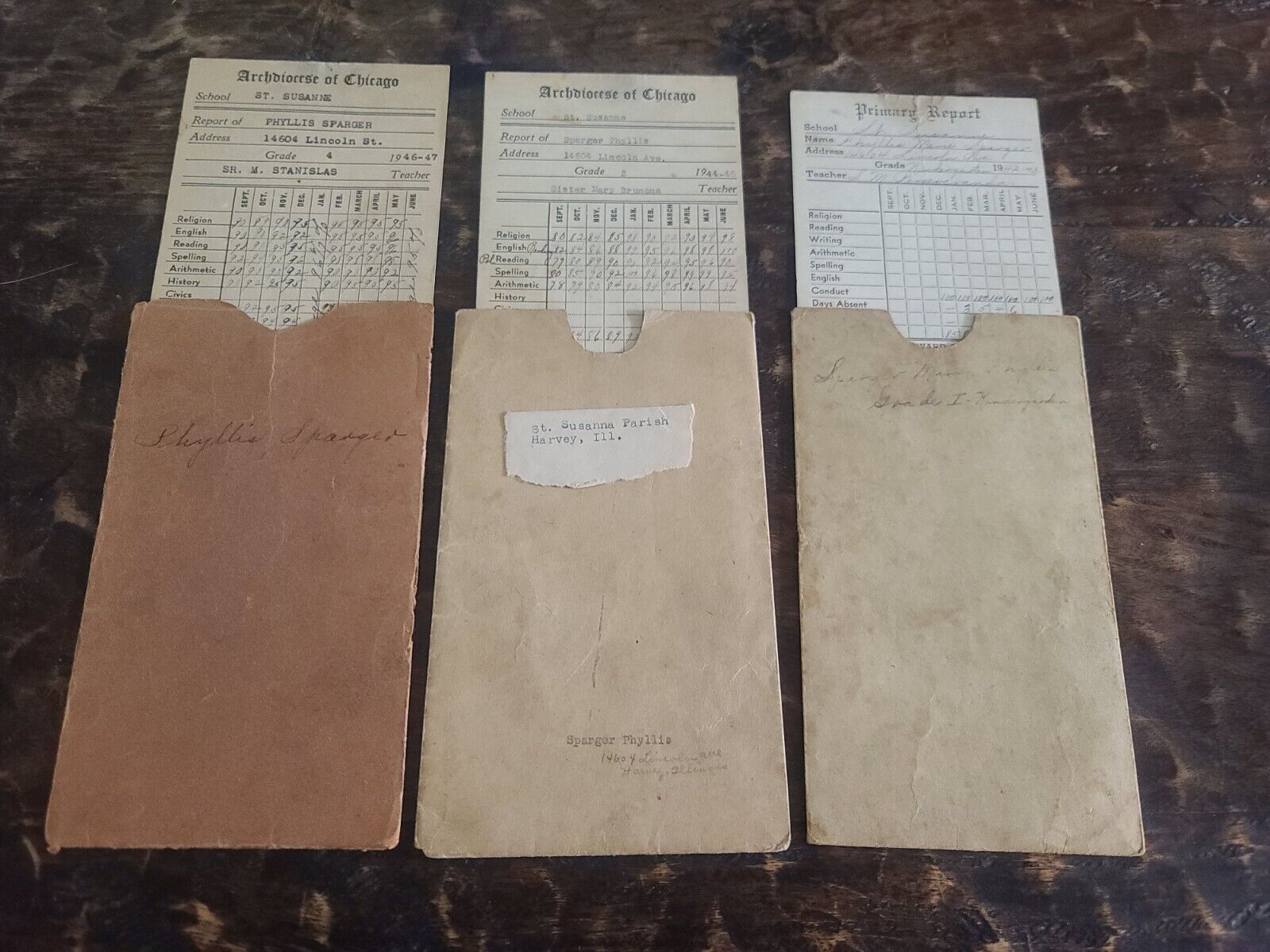 Vintage Report Cards From The Archdiocese Of Chicago 1942-46