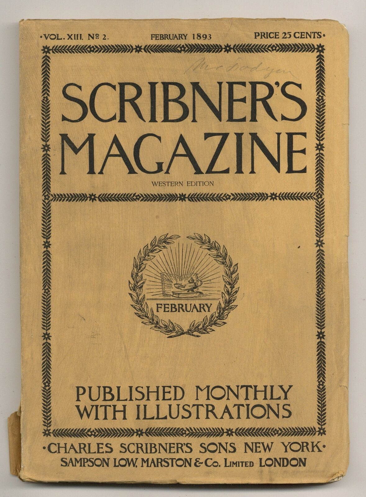 Scribner\'s Magazine Feb 1893 Vol. 13 #2 GD/VG 3.0