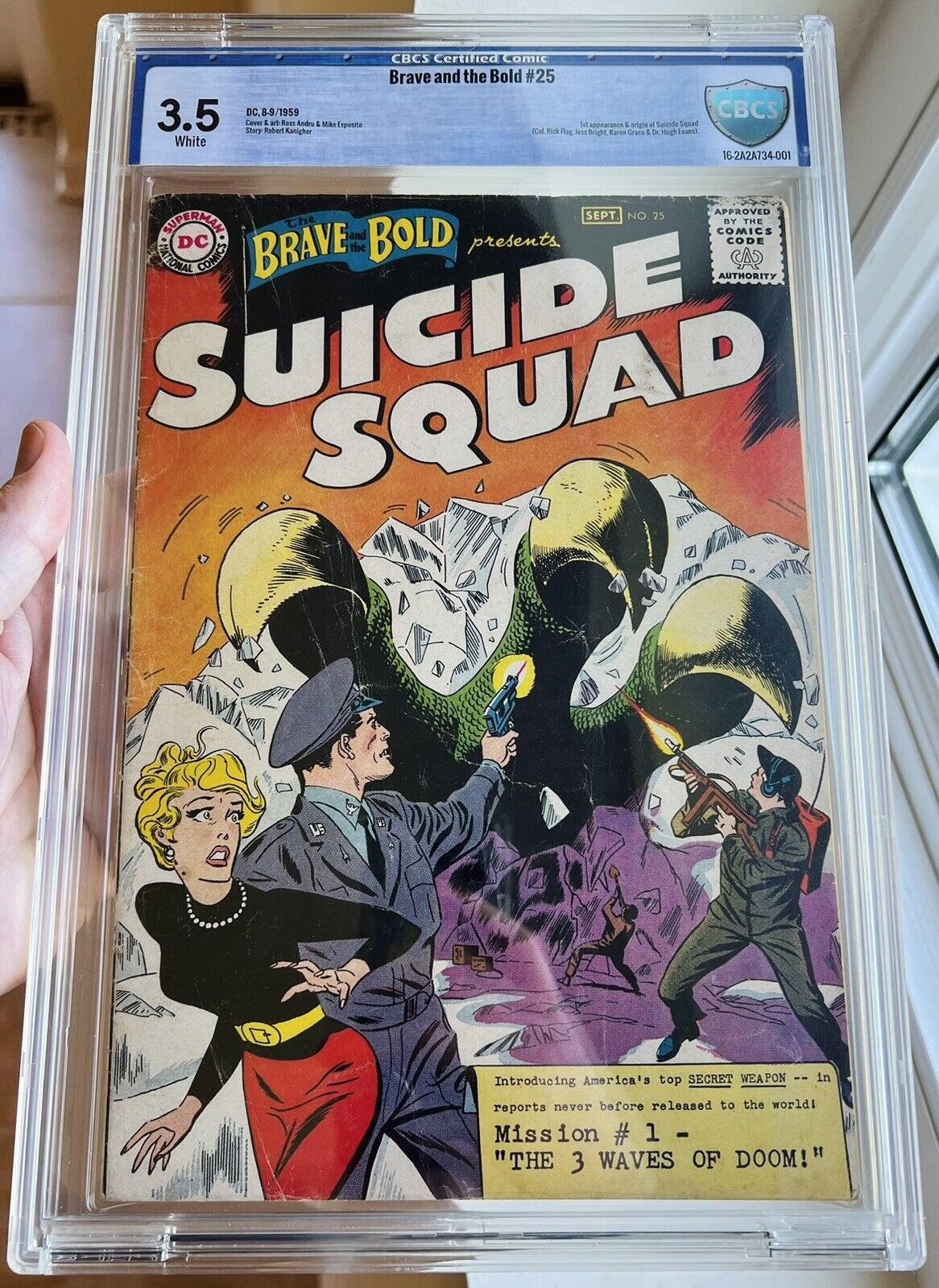 Brave and the Bold #25 CBCS 3.5 DC 1959 *1st Suicide Squad* ❄️ WHITE Pages ❄️
