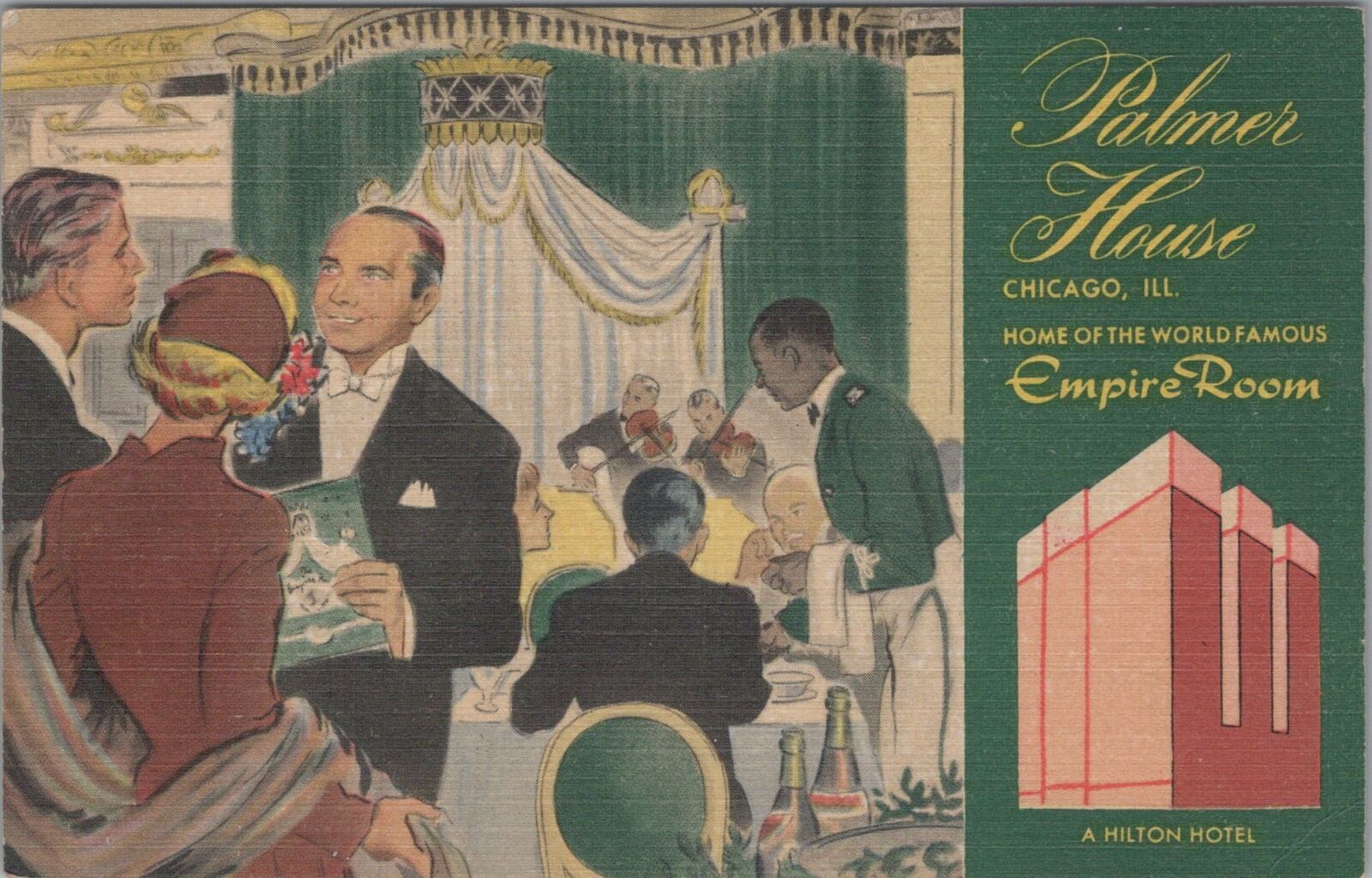Postcard Palmer House Chicago IL Empire Room 