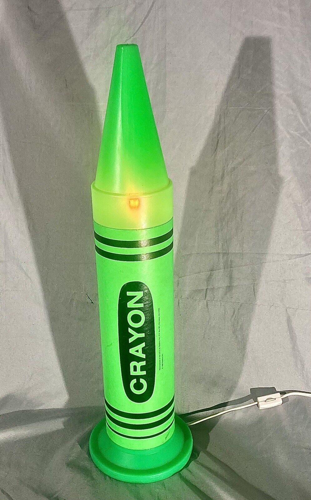 1988 Crayon Green Ralphco Light Lamp Kids Vintage Lighting Crayola WORKS