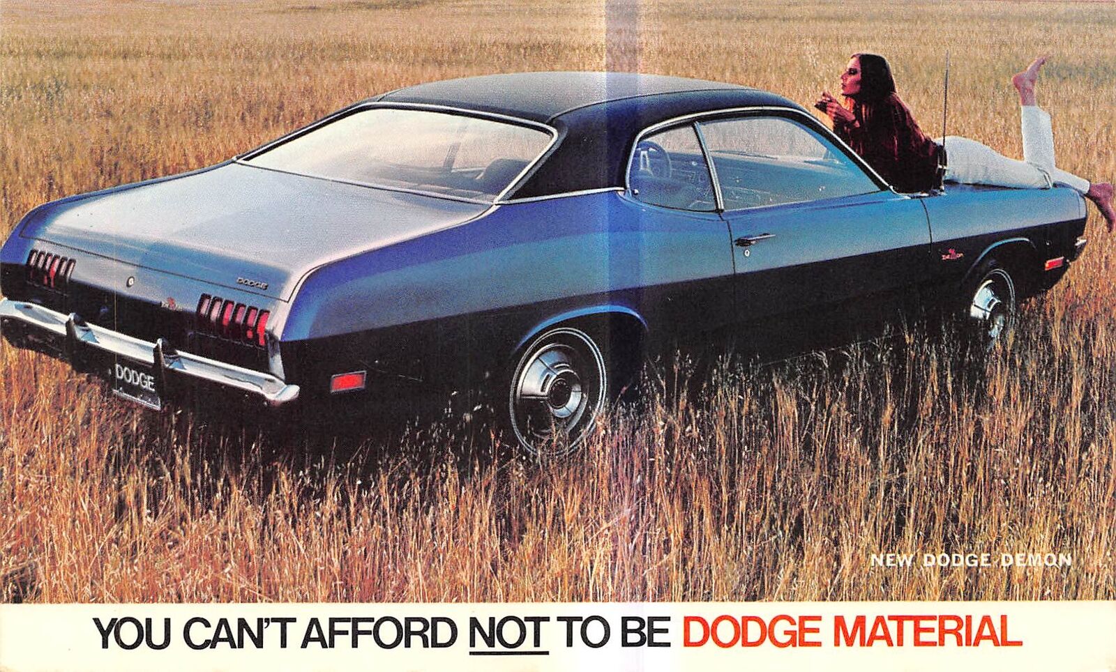 POSTCARD 1971 Dodge Demon car automobile advertisement