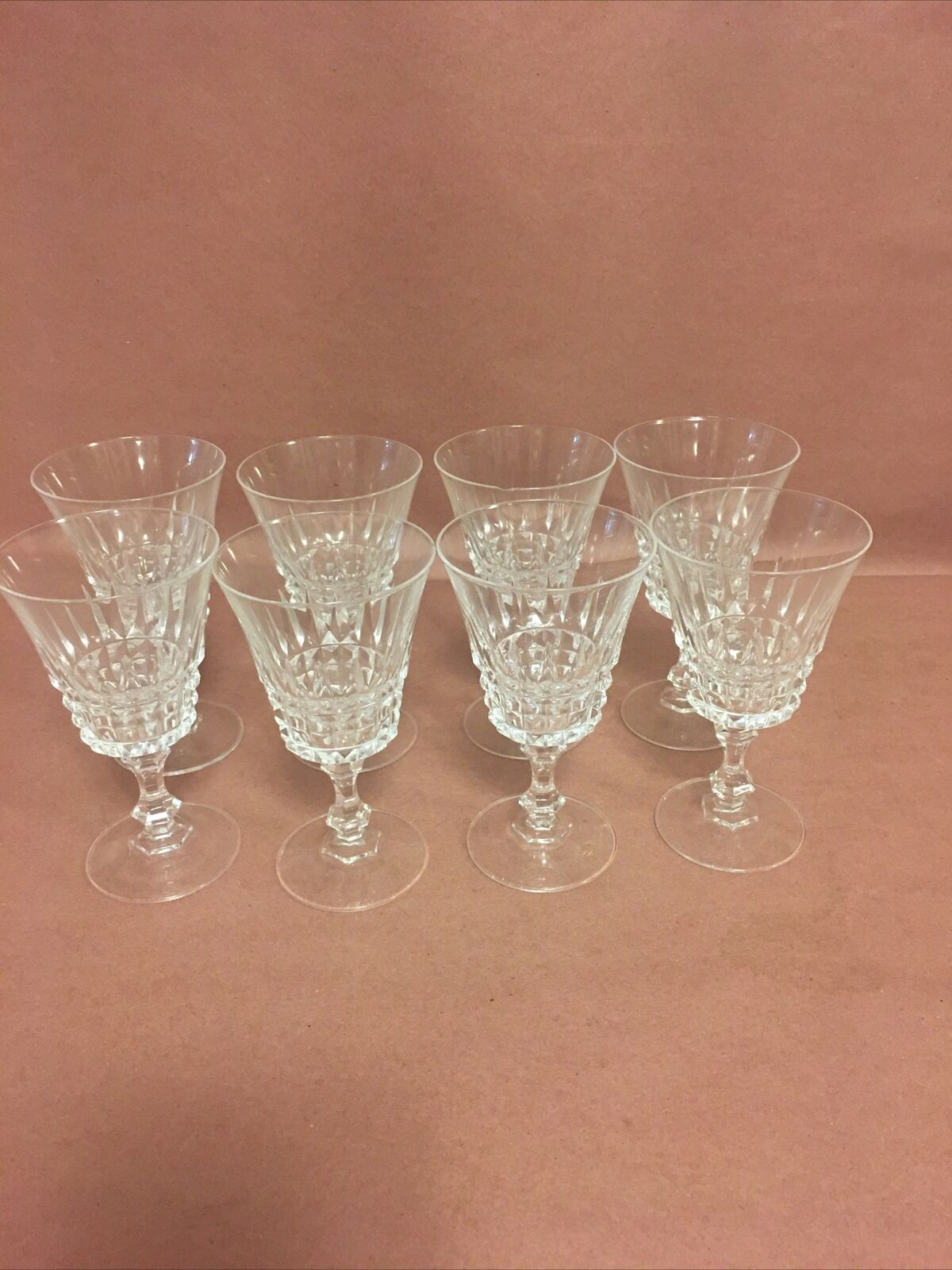 Vintage Crystal/Glass Stemware Wine Glasses (set of 8)