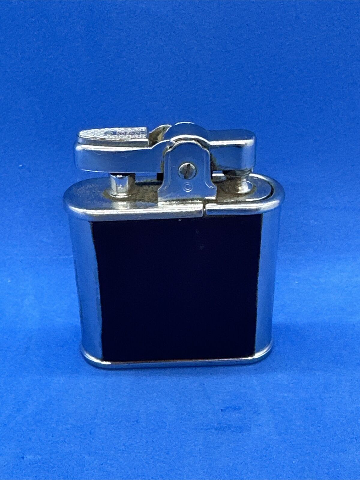 Vintage RONSON Whirlwind Art Deco Butane Pocket Lighter Silver Brown Enamel USA