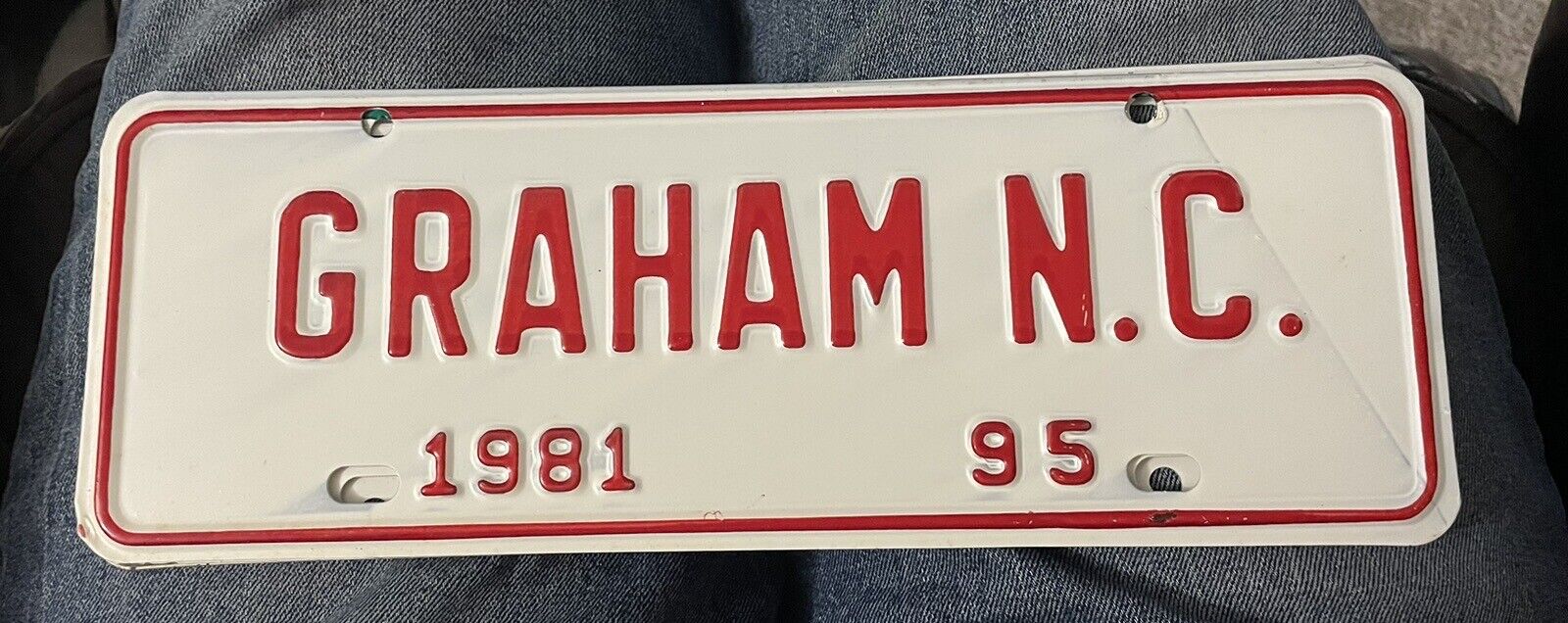 1981 Graham North Carolina City License Plate Topper, NOS