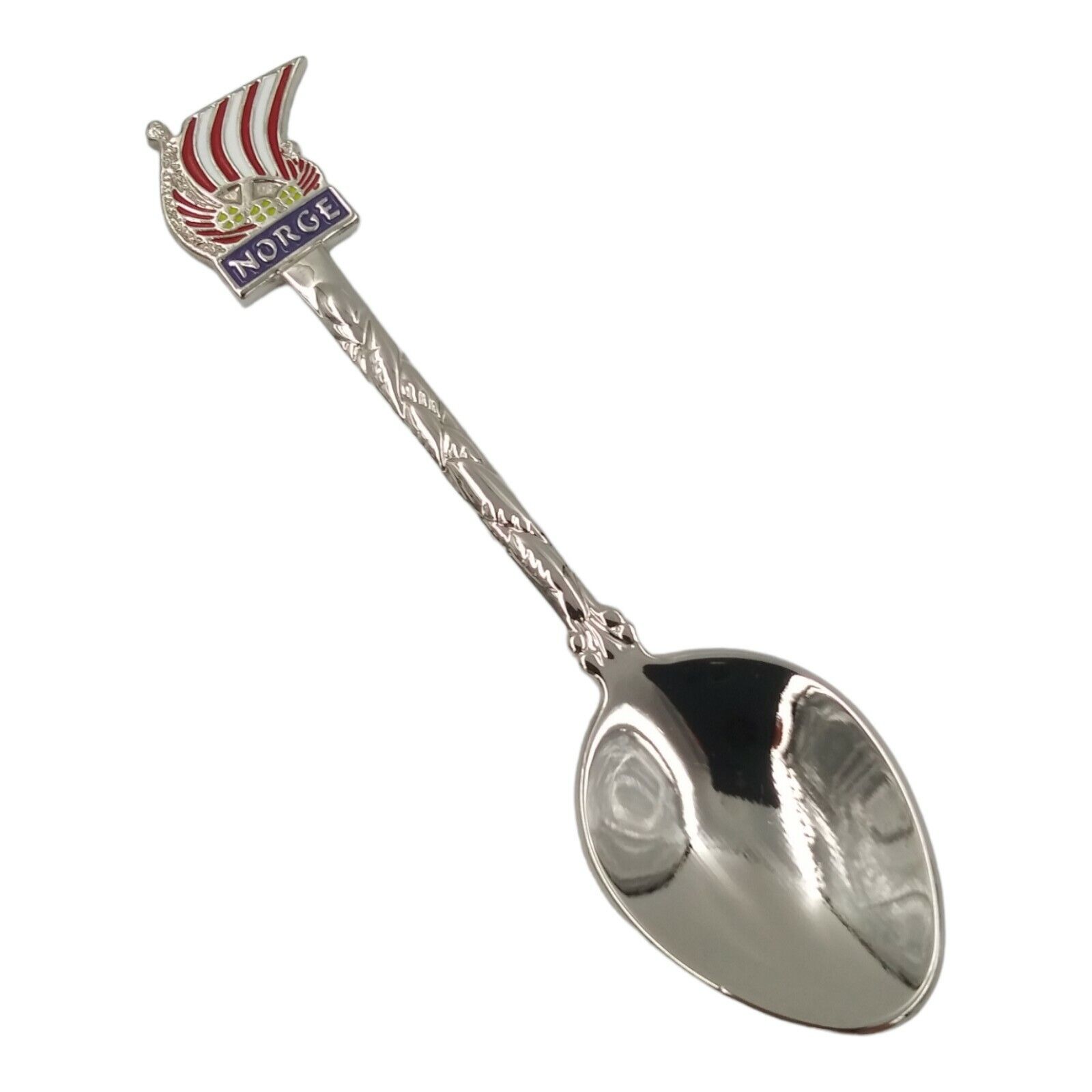 Vintage Norge Norway Souvenir Spoon Collectible Enamel Flag