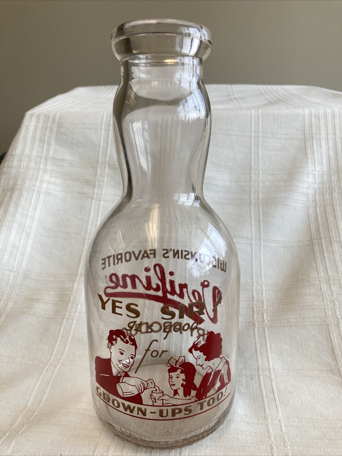 Vintage Quart Cream Top Milk Bottle Verifine Dairy Wisconsin’s Favorite 1944
